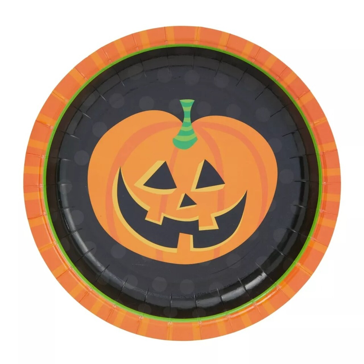 144 Piece Halloween Party Plates with Pumpkin Napkins, Cups, Cutlery, Serves 24